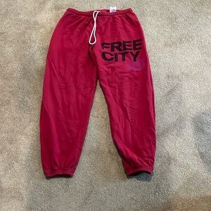 Authentic Red Free City FreeCity Sweatpants. Size small